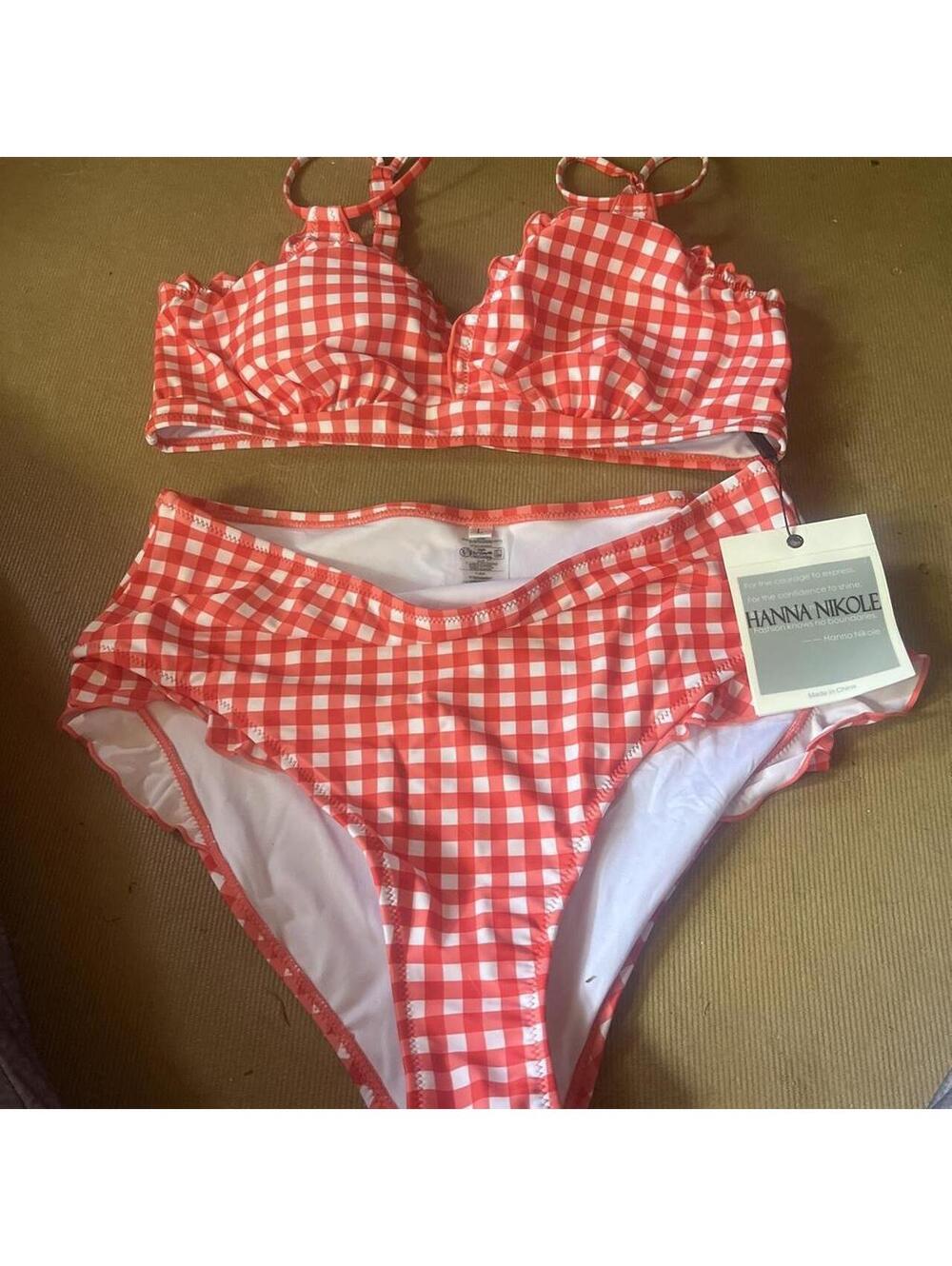 Hanna Nikole Women's Red and Pink Bikinis-and-tankini-set